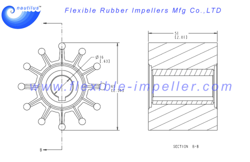 Flexible Water Pump Impeller Replace JMP 7352 Neoprene
