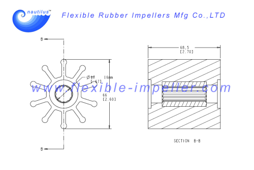 Raw Water Pump impellers for DJ Pump flexible impeller pumps replace 09-42-1001 Neoprene