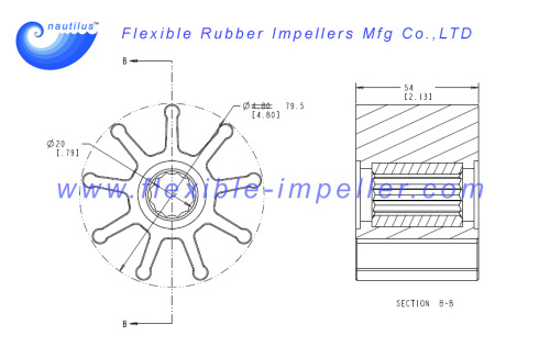 Flexible Water Pump Impeller Replace JMP 7526 Neoprene