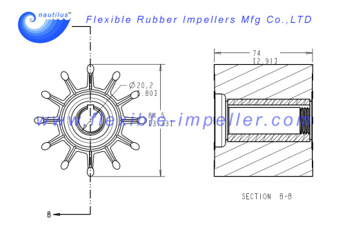 Water Pump Flexible Rubber Impeller Replace Jabsco 18958-0001 & Sherwood 17000K Neoprene