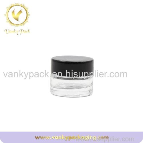 Cosmetic clear Glass jar for eye shadow and lip balm