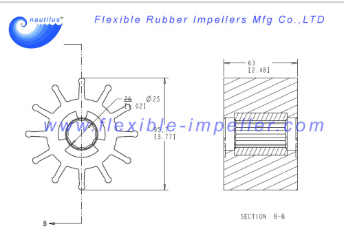 Water Pump Flexible Rubber Impeller Replace Jabsco 17935-0001 & Johnson 09-819B Neoprene
