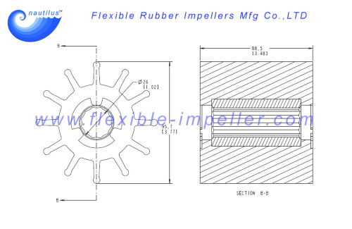 Flexible Water Pump Impeller Replace JMP 8301 Neoprene