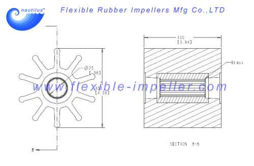 Flexible Water Pump Impeller Replace JMP 8406 Neoprene