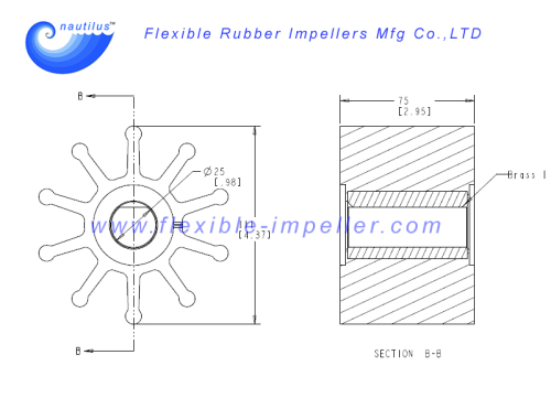 Flexible Water Pump Impeller Replace JMP 8503 Neoprene