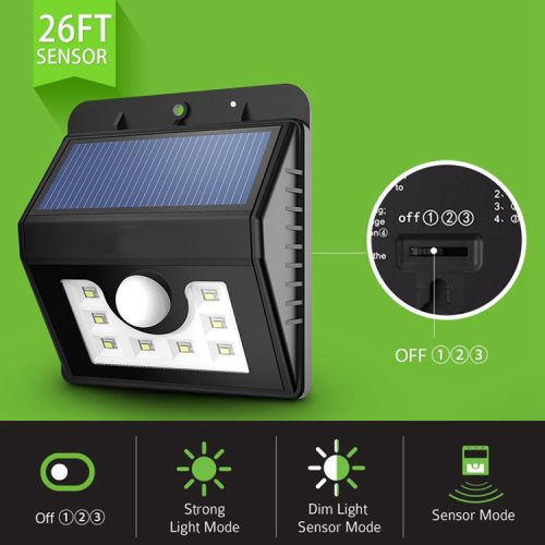 8LED Solar Power PIR motion sensor light