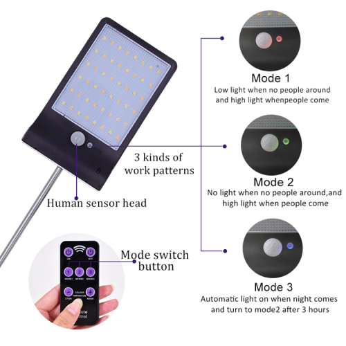 48LED solar motion sensor light with remote control