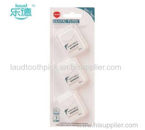 LeDe high elastic ultra-fine 15 meters * 3 boxes of dental floss family packing