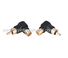 RCA Female To Male Aux Adapter Right angled Gold Plated