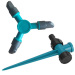 Plastic 3-arm lawn water spike sprinkler