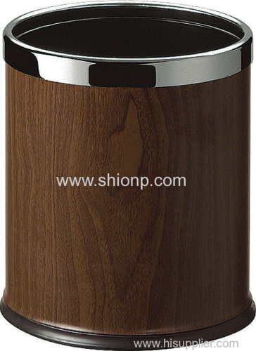 Dark brown waste bin for hotel use