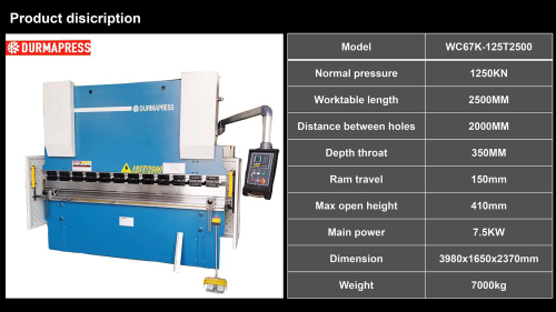 small 125ton press brake for metal sheet plate