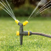 Plastic 2 arm garden rotating sprinkler with spike