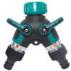 Metal 2 way garden hose splitter with valve