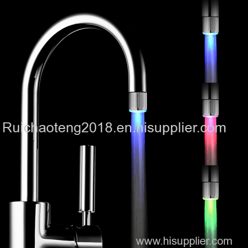 Bathroom faucets water temperature control RGB colors changing led faucet light