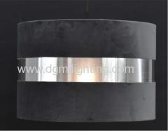 Dark Grey Velvet Shade With Silver Brushed PVC D300MM*H200MM