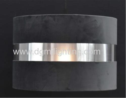 Dark Grey Velvet Shade With Silver Brushed PVC