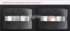 Dark Grey Velvet Shade With Silver Brushed PVC D300MM*H200MM