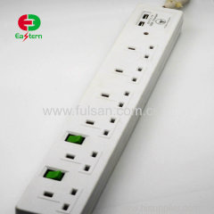 6ways UK standard multi 13A extension cord socket