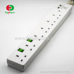 6ways UK Power Extension Socket with USB charger