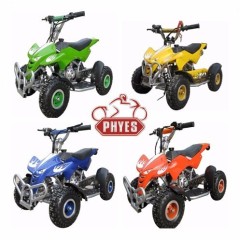 phyes mini atv 49cc with 4.10-4 atv wheels yamaha 2 stroke atv