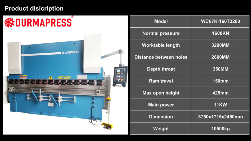 Durmapress Brand  160T 3200 CNC Hydraulic Press Brake Machine price with Multi-axis control