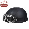 phyes black colour German Style Motorcycle Half Helmet