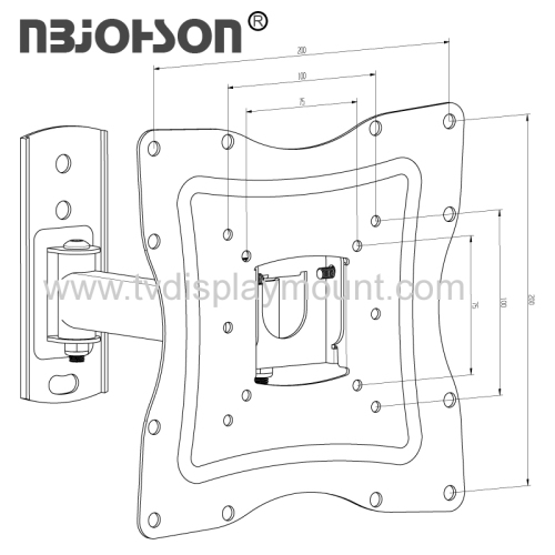 NBJOHSON 17-42 Inch Simplicity Metal Full Motion TV Wall Mount Bracket