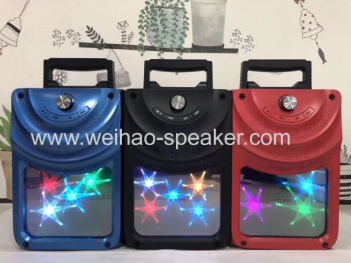 2019 new design portable stereo bluetooth speakers with Flash light support usb tf card fm radio