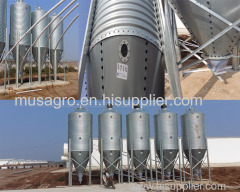 Galvanized feed bins or feed tower for pig farm project grain storage silo price pig feeding equipment