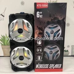 6 inch wireless speaker with bluetooth and cable microphone 2 speakers