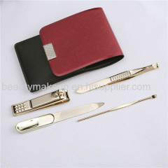 Gold plating mens manicure set ladies manicure swiss manicure set nail kit nail clippers cuticle cutter