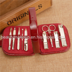 Gold plating mens manicure set ladies manicure french manicure pedicure kit nail kit leather manicure kit