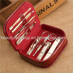 Gold plating mens manicure set manicure set for teenager manicure pedicure kit professional nail kit nail clippers