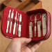 Gold plating mens manicure set ladies manicure french manicure pedicure kit nail kit leather manicure kit