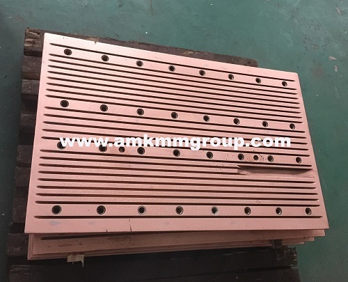 Copper mould plate for slab continuous casting machine