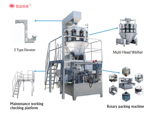 zipper bag nuts rotary premade bag packaging machine