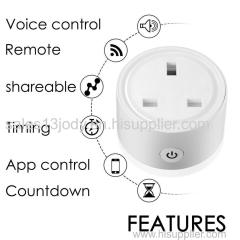 China Supplier 10A smart plug wifi remote control outlet electrical plug