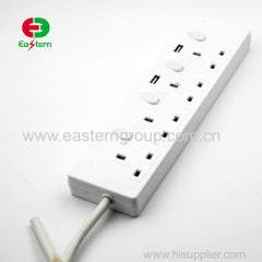 3 AC Outlets USB Charge Power Extension Socket For PC