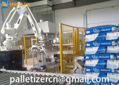 Hennopack robotic palletizing system for Corn starch-feed-cement-titanium powder-flour-rice bag palletizer