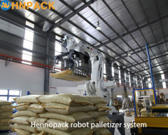 Hennopack robotic palletizing system for Corn starch-feed-cement-titanium powder-flour-rice bag palletizer