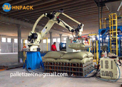 Hennopack robotic palletizing system for Corn starch-feed-cement-titanium powder-flour-rice bag palletizer