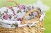 Handmade wicker storage basket willow laundry basket with lining