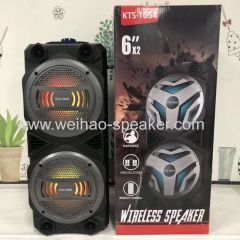 6 inch wireless speaker with bluetooth and cable microphone 2 speakers