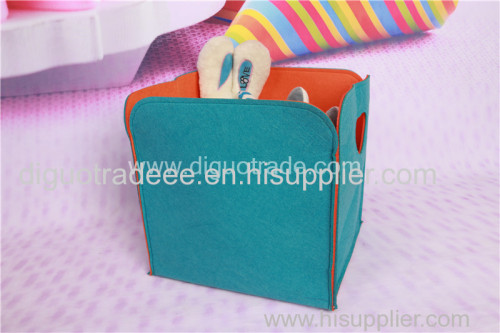 Fashion solid color durable felt folding portable storage box