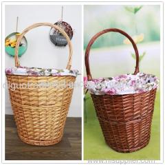 Handmade wicker picnic basket storage basket fruit basket