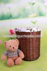Handmade wicker laundry basket with lid