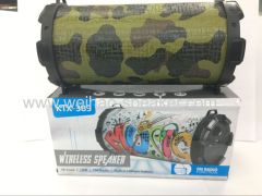 The Portable Barrel Wireless Bluetooth Speakers support usb tf card fm radio With Carrying Strap