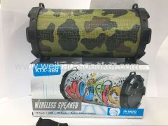 The Portable Barrel Wireless Bluetooth Speakers support usb tf card fm radio With Carrying Strap