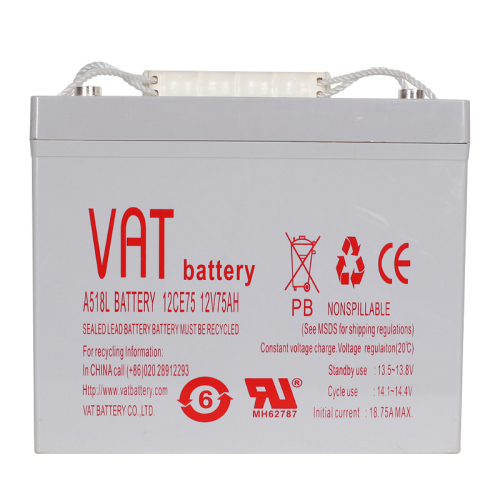 12V75AH sealed lead battery with ce and ul certification